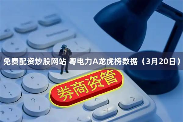 免费配资炒股网站 粤电力A龙虎榜数据（3月20日）